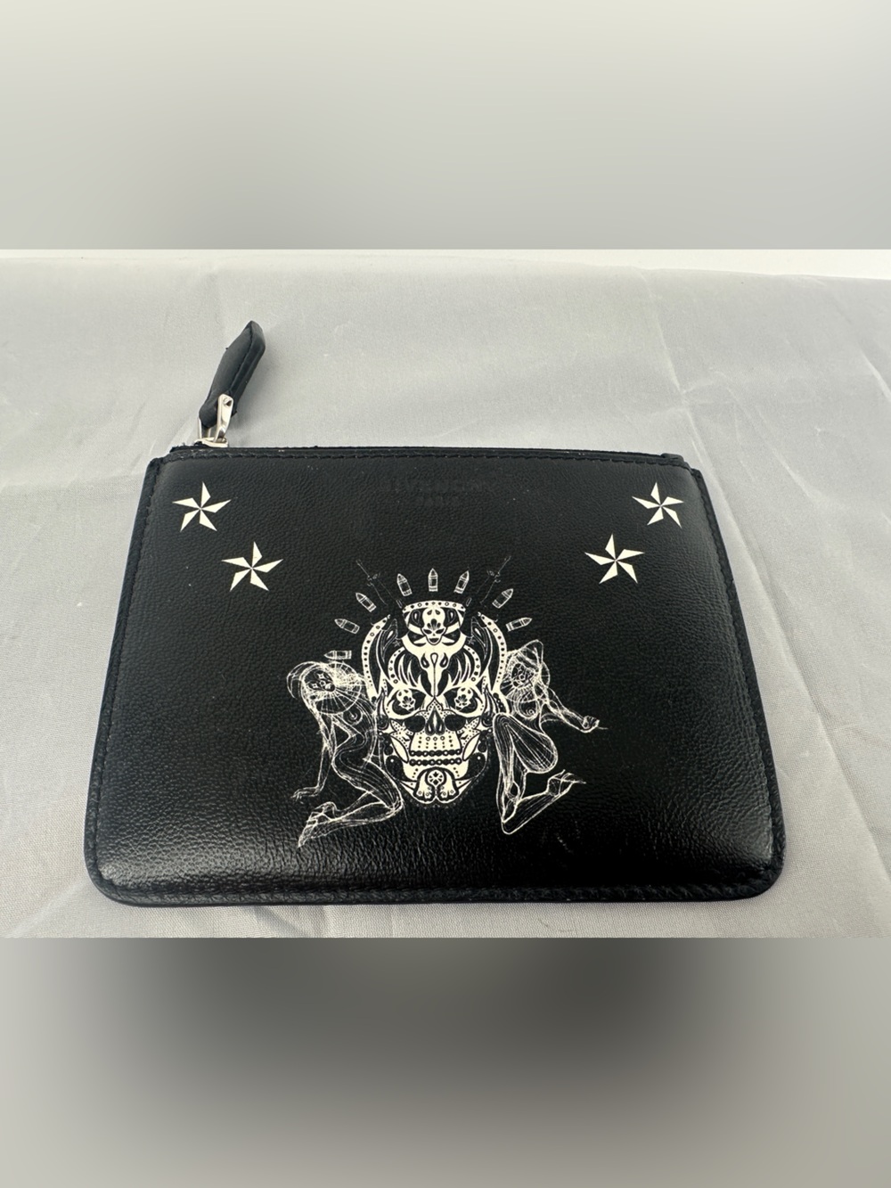 Givenchy Black skull paisley pouch